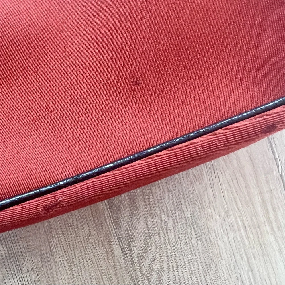 Dunhill Shoulder Sling Bag Canvas‎ Leather Crossbody Orange Black Made In Italy